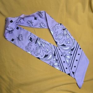 MCM Lilac Paisley Silk Twilly Scarf
